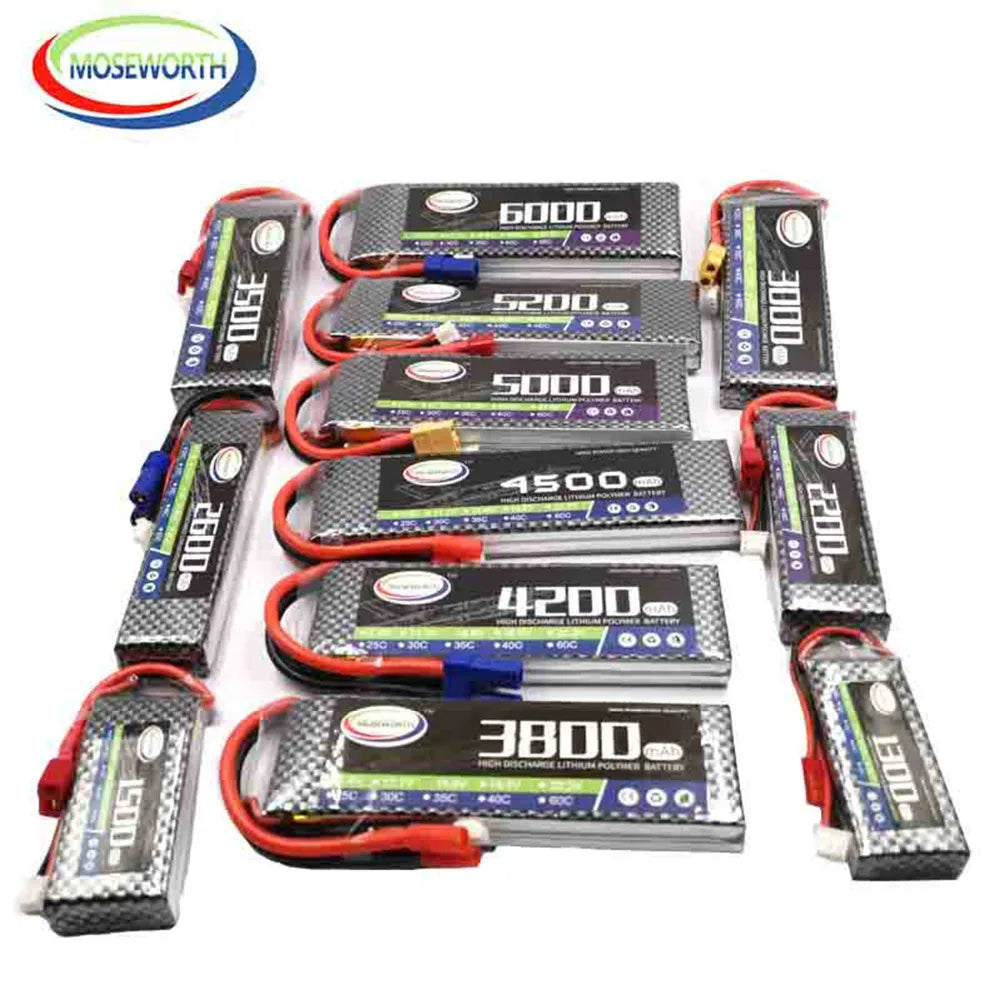 2S 7.4V 1300 1800 2200 3000 3800 4200 4500 5200 6000mAh 30C 40C 60C Toys LiPo Battery For RC Airplane Helicopter Drone Car