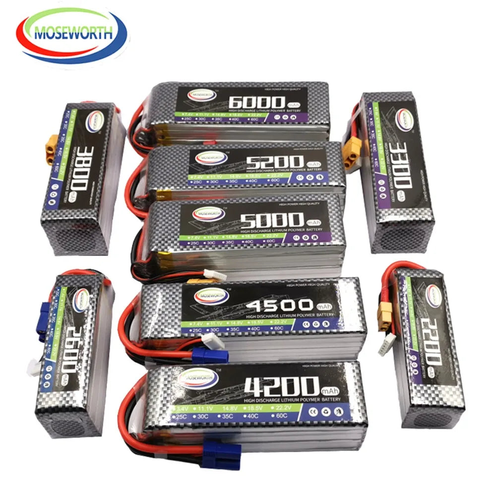 6S 22.2V 1800 2200 3500 4200 5200 6000 10000 12000mAh 30C 40C 60C RC LiPo Battery For RC Drone Helicopter Quadcopter Airplane