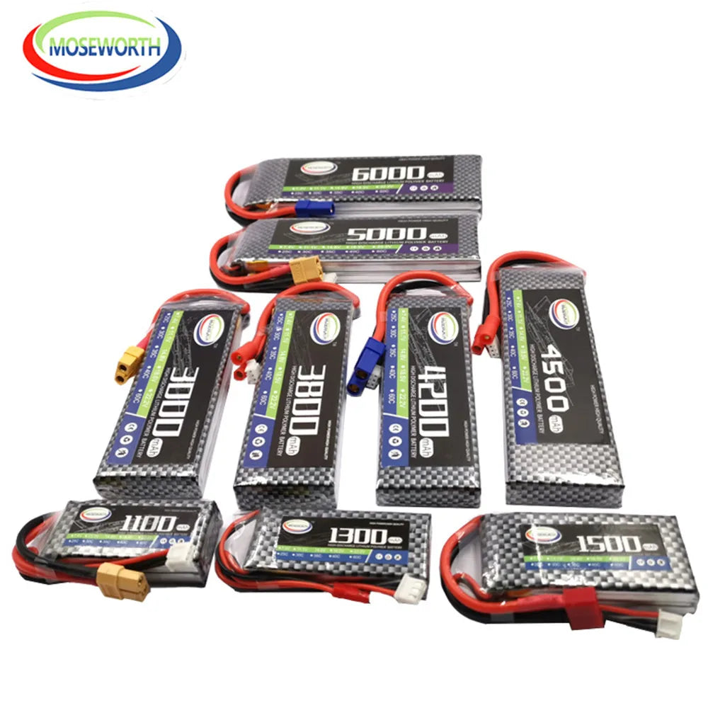 2S 7.4V 1300 1800 2200 3000 3800 4200 4500 5200 6000mAh 30C 40C 60C Toys LiPo Battery For RC Airplane Helicopter Drone Car