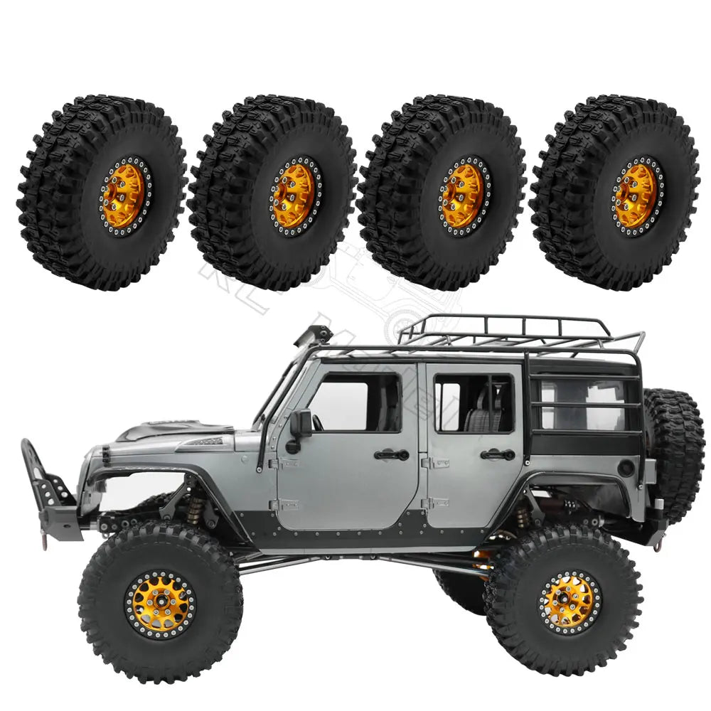 Metal 1.9 Beadlock Wheel Rim Tires Set for 1/10 RC Crawler Car Axial SCX10 III AXI03007 90046 TRX-4 Redcat GEN 8