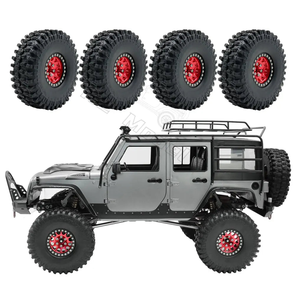 Metal 1.9 Beadlock Wheel Rim Tires Set for 1/10 RC Crawler Car Axial SCX10 III AXI03007 90046 TRX-4 Redcat GEN 8