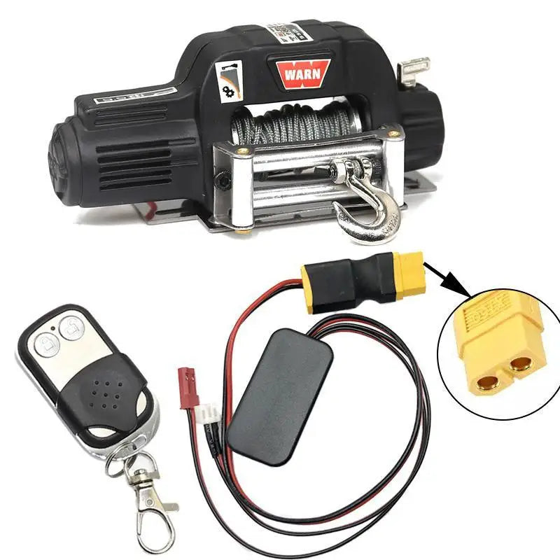 Remote control automatic simulation winch suitable for 1:10 RC covered car TRX-4 scx10 90046 D90 modification accessories