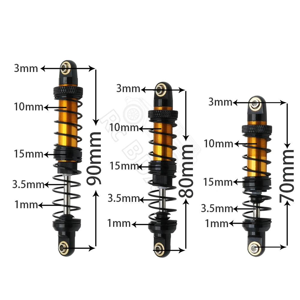 Metal 70mm 80mm 90mm 100mm 110mm 120mm Shock Absorber Oil Damper for 1/10 RC Crawler Car Axial SCX10  AXI03007 RBX10 D90 TRX4