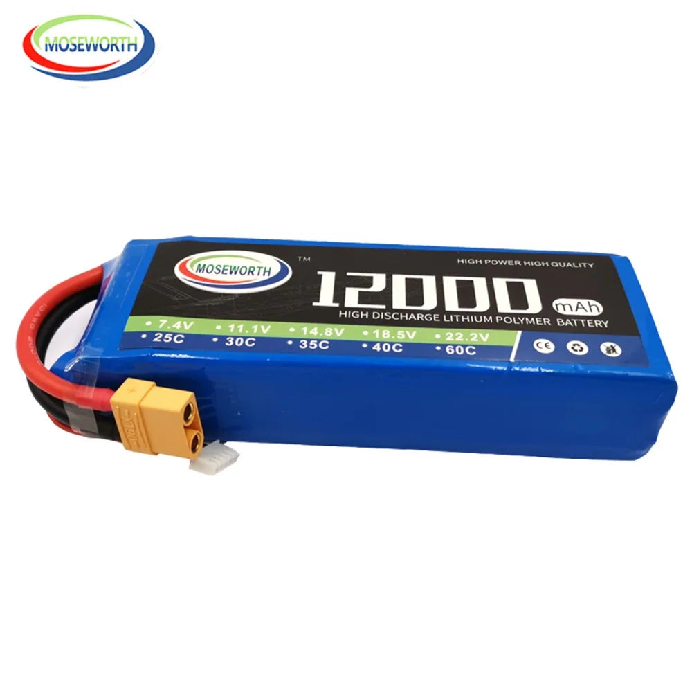 7.4V 11.1V 14.8V 18.5V 22.2V  2S 3S 4S 5S 6S 10000 12000 16000 22000mAh 25C RC LiPo Battery RC Car Agricultural Spraying Drone