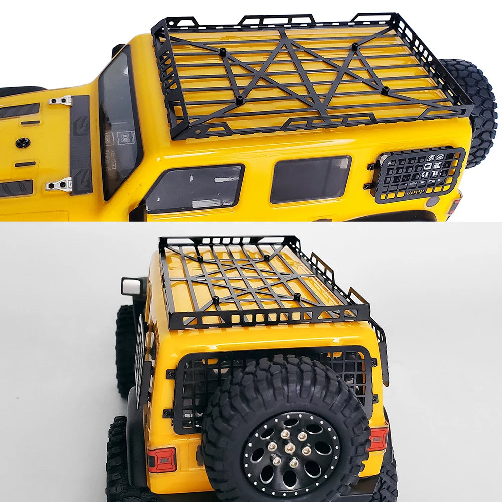 YEAHRUN Metal Roof Rack Luggage Carrier + Elastic Net for 1/24 Axial SCX24 AXI00002 RC Car Model Decoration Accessories Parts