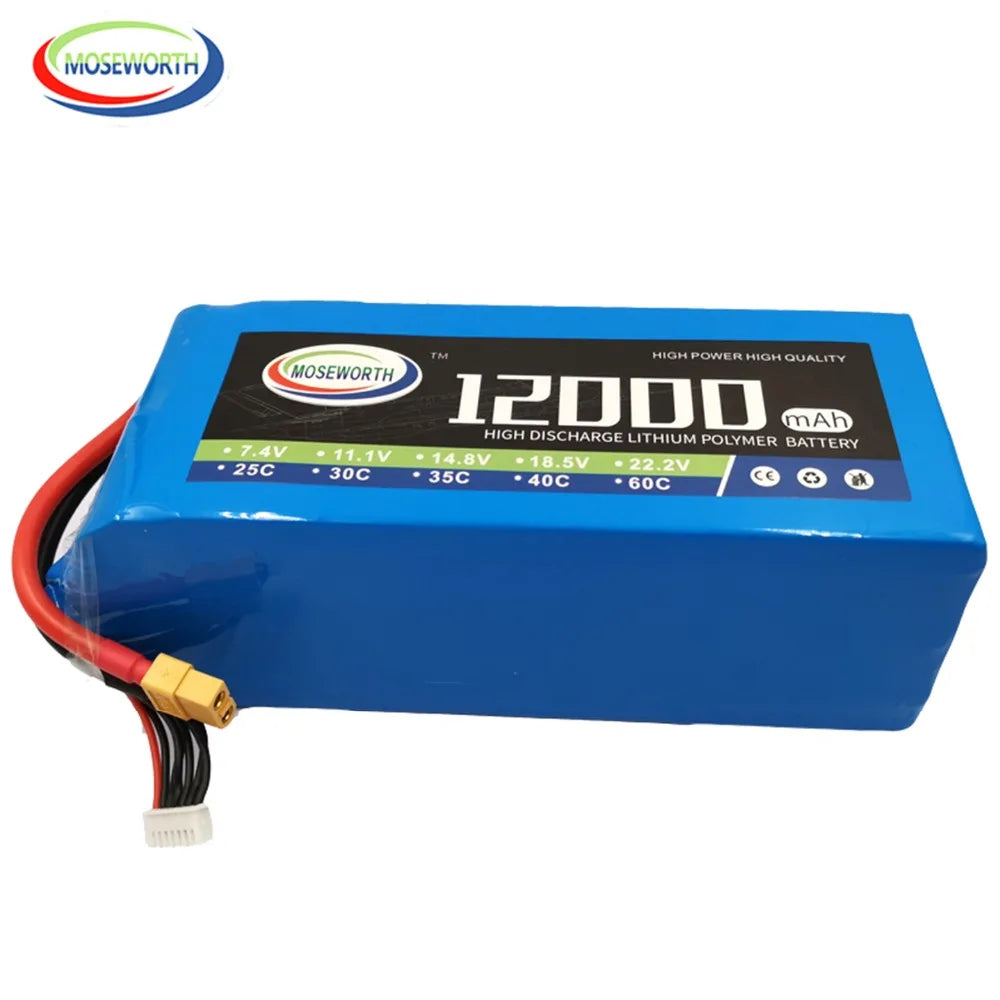 6S 22.2V 1800 2200 3500 4200 5200 6000 10000 12000mAh 30C 40C 60C RC LiPo Battery For RC Drone Helicopter Quadcopter Airplane