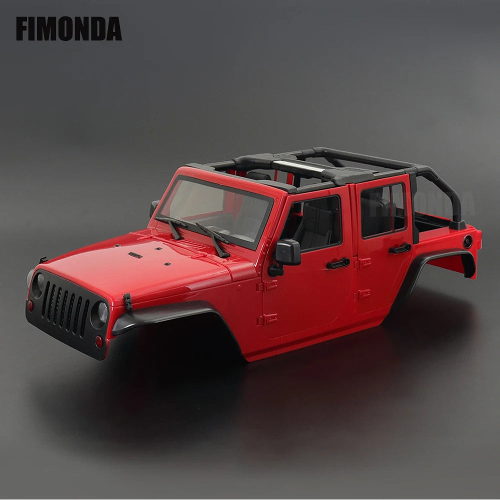 1:10 Scale Wrangler Convertible Hard Body Kit 313mm Wheelbase for 1/10 RC Crawler Axial SCX10 Rubicon TRX4 Redcat GEN8