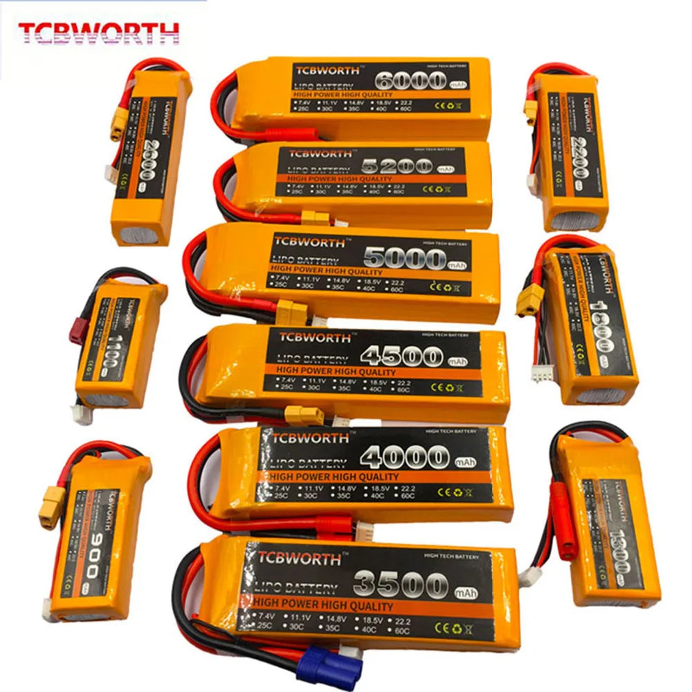 3S 11.1V RC LiPo Battery 1300 1500 1800 2200 3000 6000mAh 25C 35C 60C For RC Aircraft Quadrotor Drone Airplane 3S Batteries