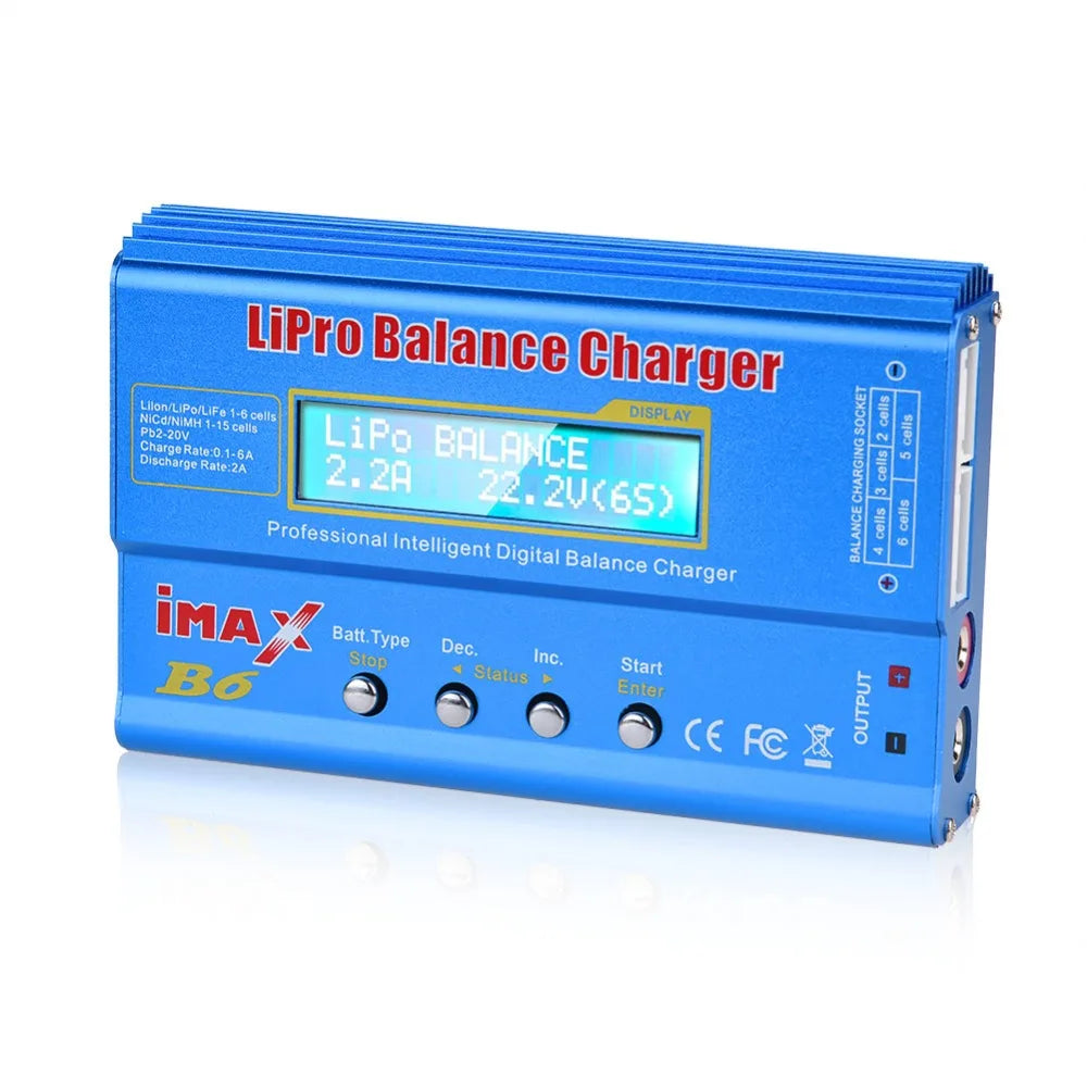 IMAX B6 80W Multi-function Charger For Lipo Li-ion LiFe NiMh Ni-Cd PB Battery RC Balance Discharger 15V 6A Adapter Optional