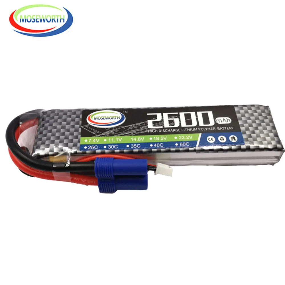 2S 7.4V 1300 1800 2200 3000 3800 4200 4500 5200 6000mAh 30C 40C 60C Toys LiPo Battery For RC Airplane Helicopter Drone Car