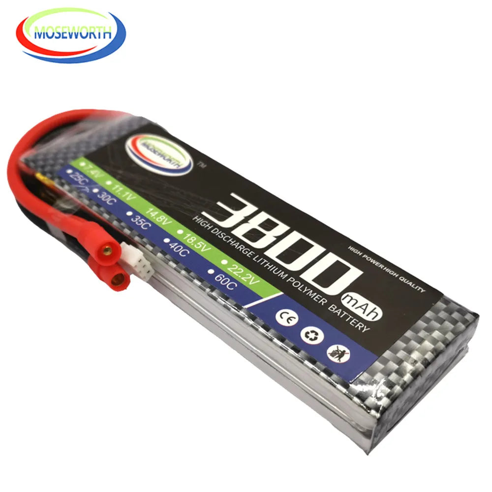 2S 7.4V 1300 1800 2200 3000 3800 4200 4500 5200 6000mAh 30C 40C 60C Toys LiPo Battery For RC Airplane Helicopter Drone Car