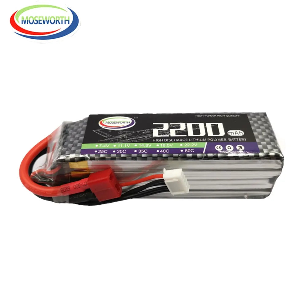 2S 3S 4S 6S 2200 4200 5200 6000mAh 30C 40C 60C 7.4V 11.1V 14.8V RC LiPo Battery For RC Drone Helicopter Aircraft Airplane Car