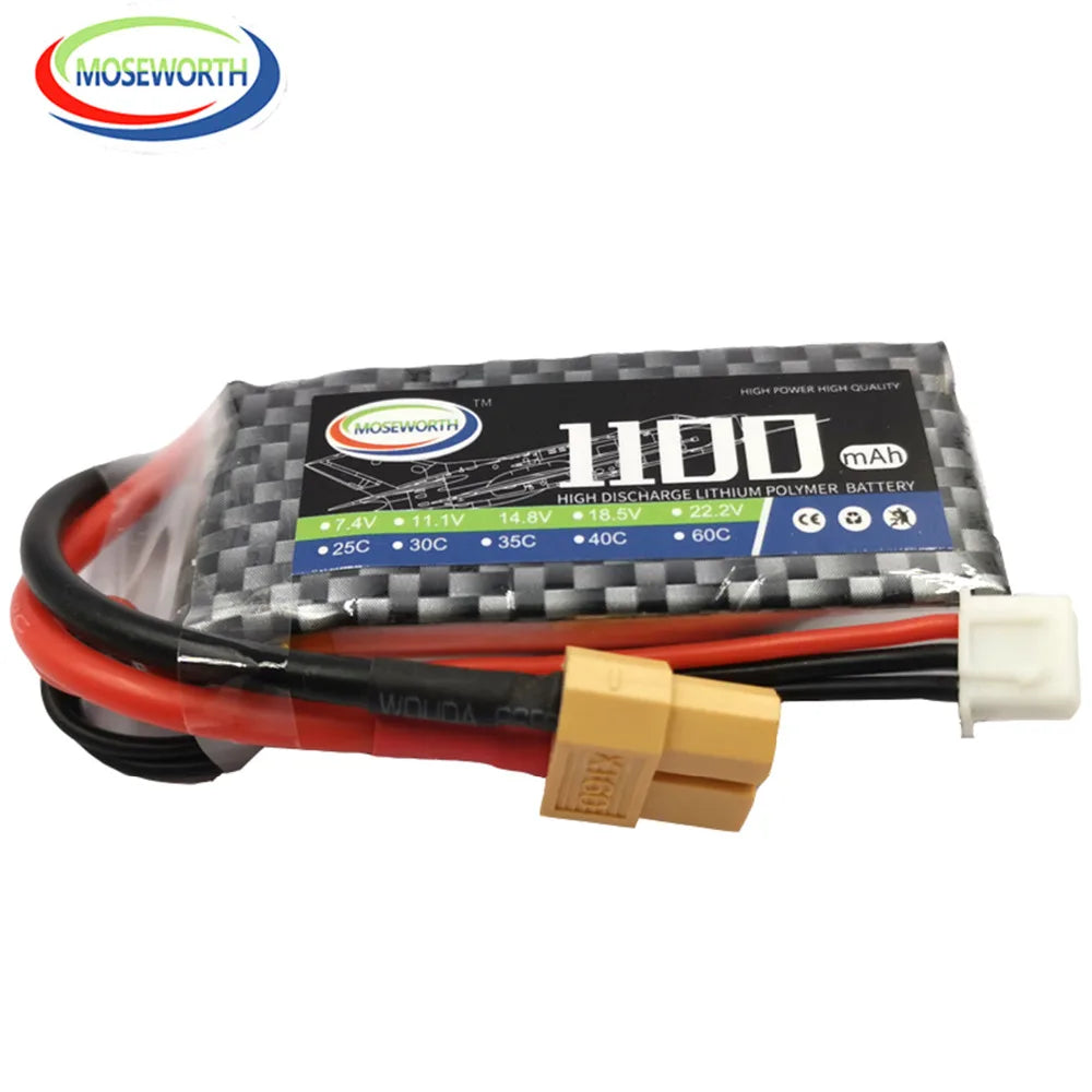 2S 7.4V 1300 1800 2200 3000 3800 4200 4500 5200 6000mAh 30C 40C 60C Toys LiPo Battery For RC Airplane Helicopter Drone Car