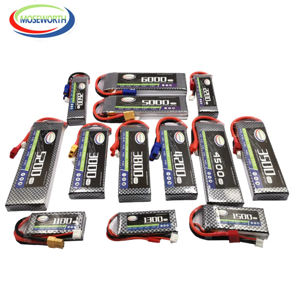 2S 7.4V 1300 1800 2200 3000 3800 4200 4500 5200 6000mAh 30C 40C 60C Toys LiPo Battery For RC Airplane Helicopter Drone Car