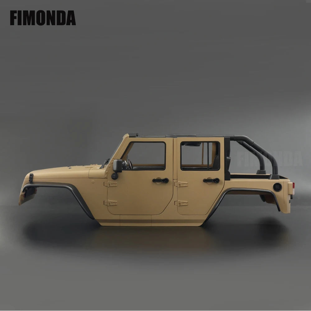 1:10 Scale Wrangler Convertible Hard Body Kit 313mm Wheelbase for 1/10 RC Crawler Axial SCX10 Rubicon TRX4 Redcat GEN8
