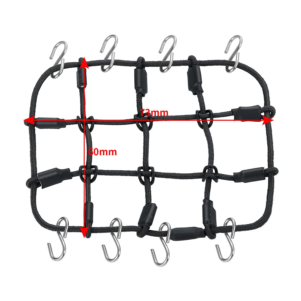 YEAHRUN Metal Roof Rack Luggage Carrier + Elastic Net for 1/24 Axial SCX24 AXI00002 RC Car Model Decoration Accessories Parts