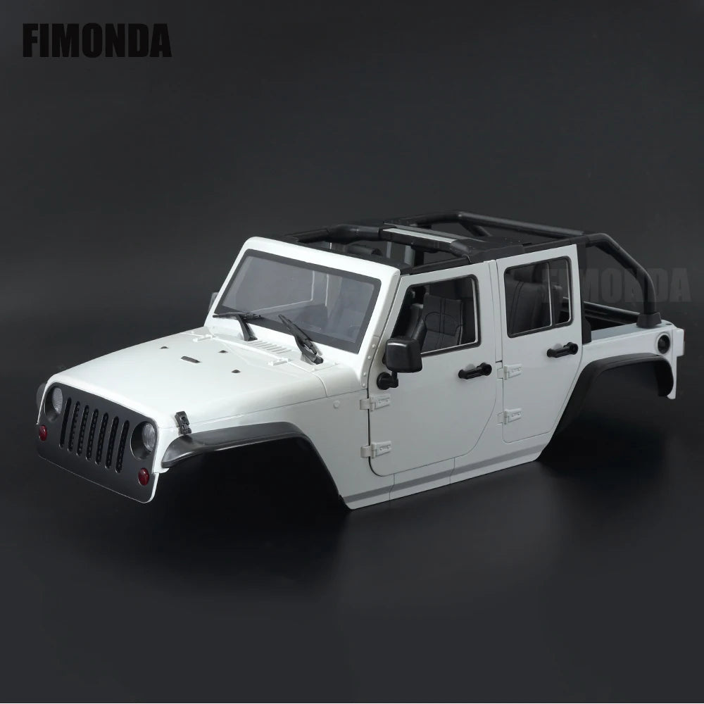 1:10 Scale Wrangler Convertible Hard Body Kit 313mm Wheelbase for 1/10 RC Crawler Axial SCX10 Rubicon TRX4 Redcat GEN8