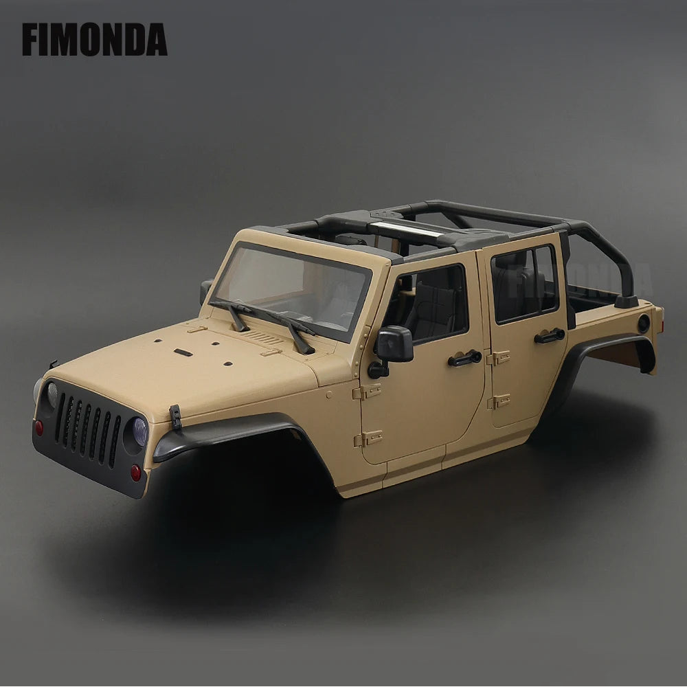 1:10 Scale Wrangler Convertible Hard Body Kit 313mm Wheelbase for 1/10 RC Crawler Axial SCX10 Rubicon TRX4 Redcat GEN8