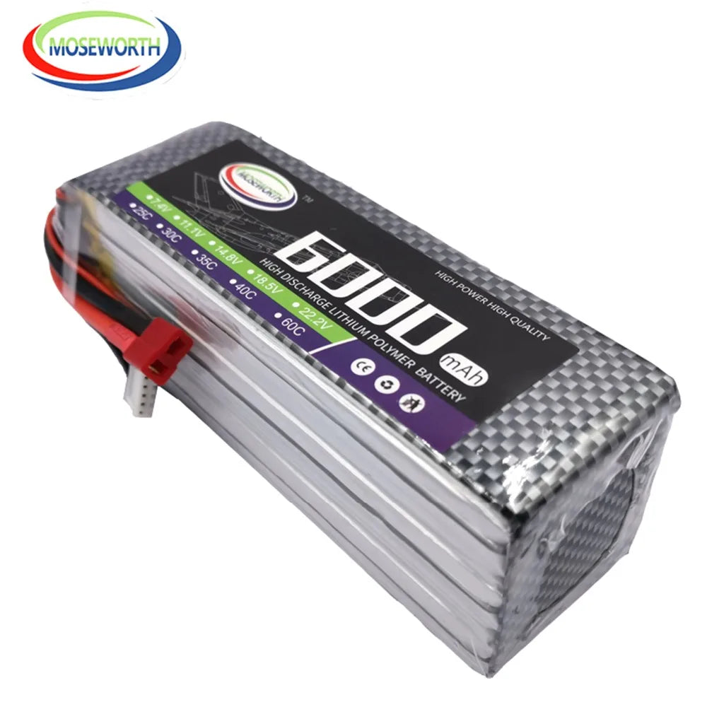 6S 22.2V 1800 2200 3500 4200 5200 6000 10000 12000mAh 30C 40C 60C RC LiPo Battery For RC Drone Helicopter Quadcopter Airplane