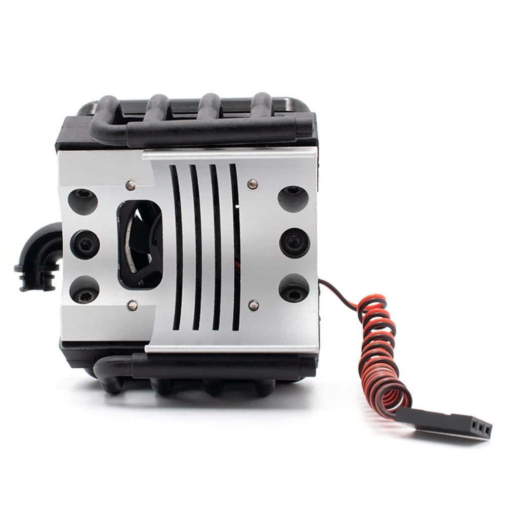 KYX Racing Alloy V8 Engine 540/550 Motor Heatsinks & Cooling Fan for RC Crawler Car Axial SCX10 II 90046 Wraith D90 Traxxas TRX4