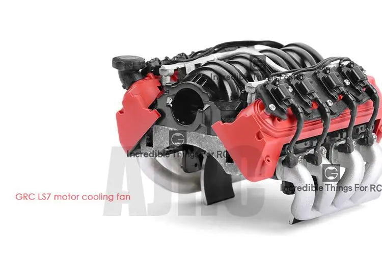 Rc Car Ls7 V8 Simulate Engine Motor Cooling Fans Radiator Kit For 1/10 Rc Crawler Trax Trx4 Trx6 Axial Scx10 90046 Vs4
