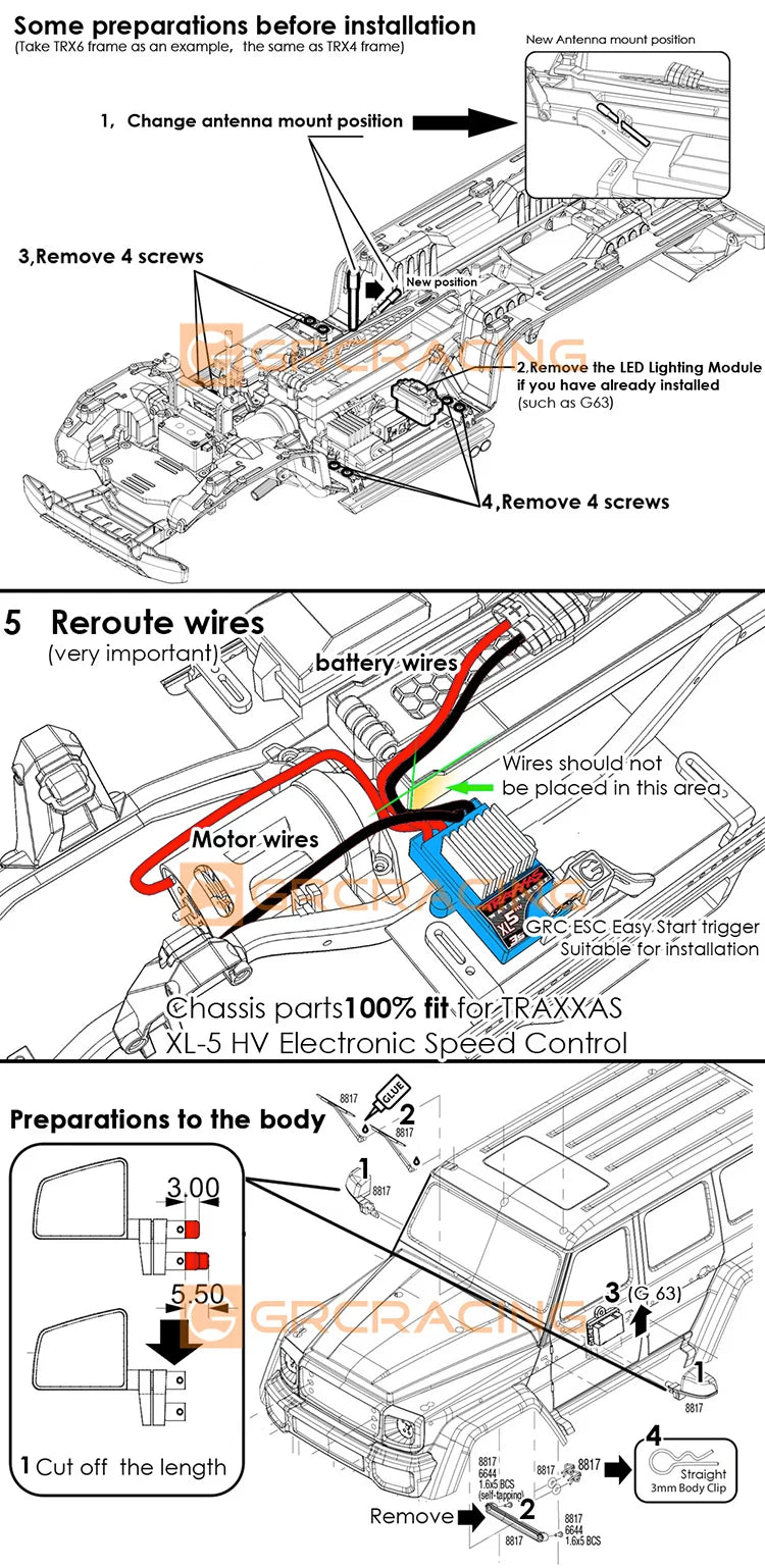GRC 1/10 Benz Interior Full Set For Traxxas TRX4 G500 TRX6 G63 Body Simulation Upgrade parts accessories  #G161GR G161GY
