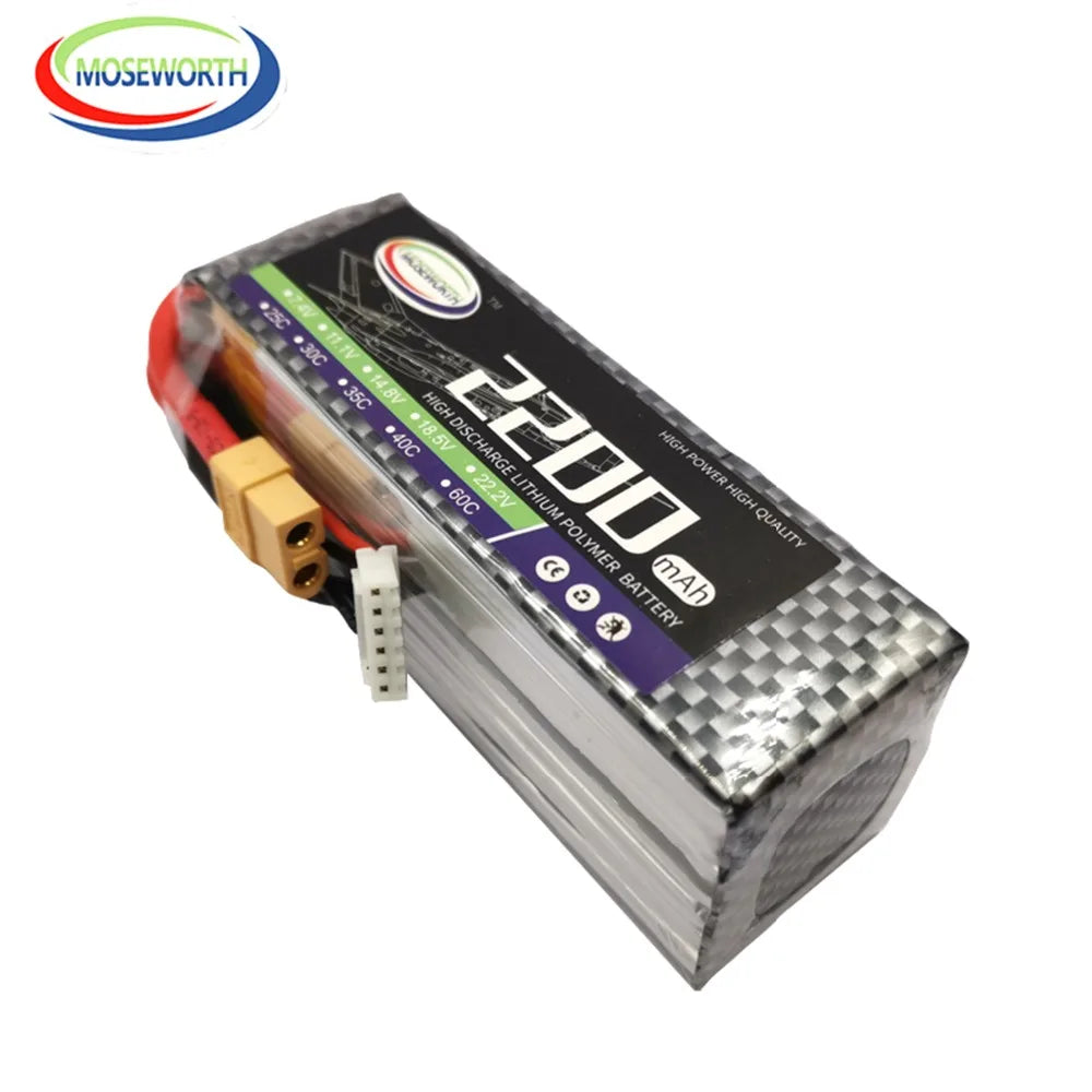 6S 22.2V 1800 2200 3500 4200 5200 6000 10000 12000mAh 30C 40C 60C RC LiPo Battery For RC Drone Helicopter Quadcopter Airplane
