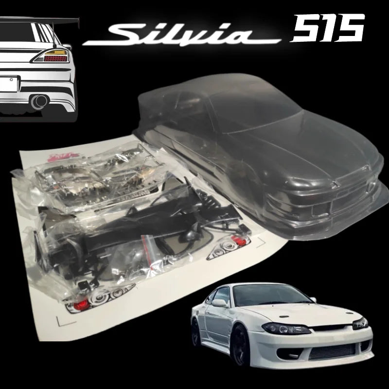 RC 1/10 Coppermix Silvia S15 PVC Bodyshell 260mm Wheelbase With Lampshade and Spoiler For 1/10 RC Turing Drift