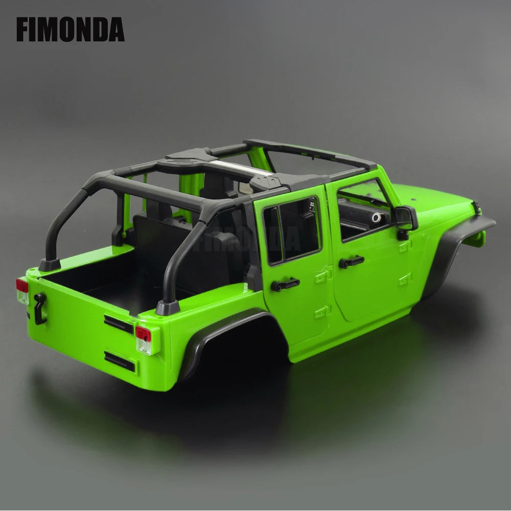 1:10 Scale Wrangler Convertible Hard Body Kit 313mm Wheelbase for 1/10 RC Crawler Axial SCX10 Rubicon TRX4 Redcat GEN8