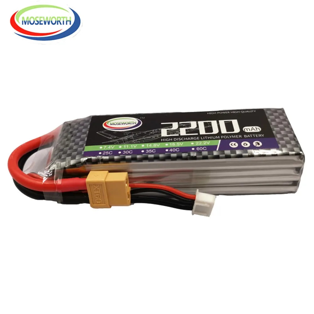 2S 3S 4S 6S 2200 4200 5200 6000mAh 30C 40C 60C 7.4V 11.1V 14.8V RC LiPo Battery For RC Drone Helicopter Aircraft Airplane Car