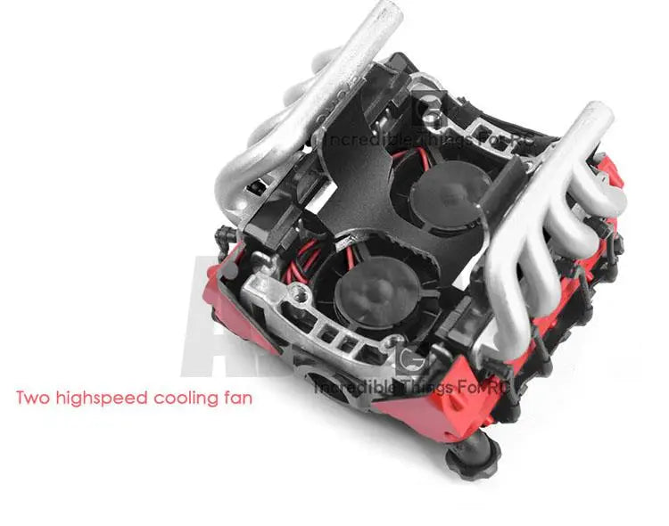 Rc Car Ls7 V8 Simulate Engine Motor Cooling Fans Radiator Kit For 1/10 Rc Crawler Trax Trx4 Trx6 Axial Scx10 90046 Vs4