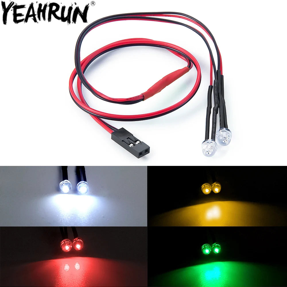 YEAHRUN RC Car LED Light Bright Spotlight Roof Lamp White/Red/Yellow/Green for Axial 90046 1/10 RC Crawler Car DIY Parts