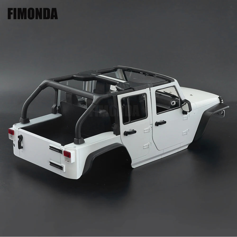 1:10 Scale Wrangler Convertible Hard Body Kit 313mm Wheelbase for 1/10 RC Crawler Axial SCX10 Rubicon TRX4 Redcat GEN8