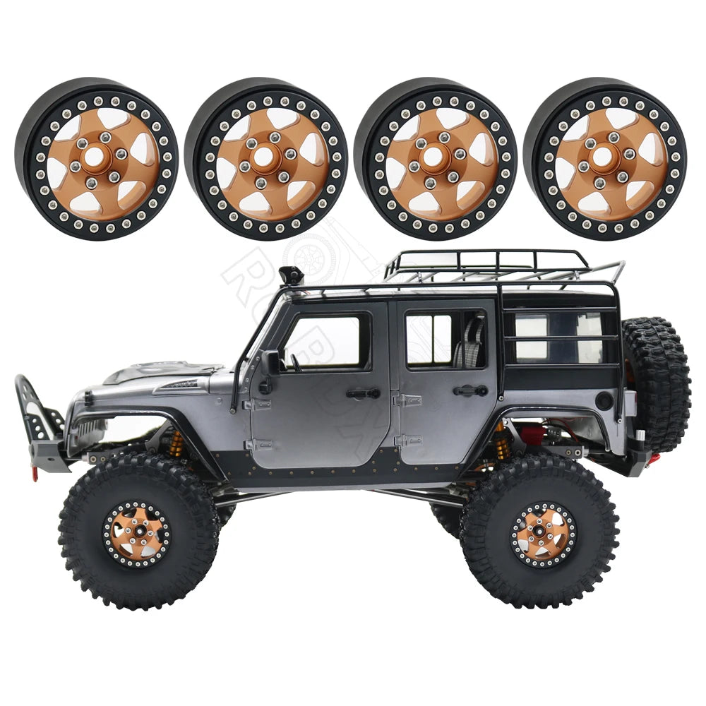 Metal 6 Spokes 1.9 Inch Beadlock Wheel Hub Rim for 1/10 RC Crawler Axial RBX10 SCX10 90046 Capra 1.9 UTB TRX4 RedCat D90