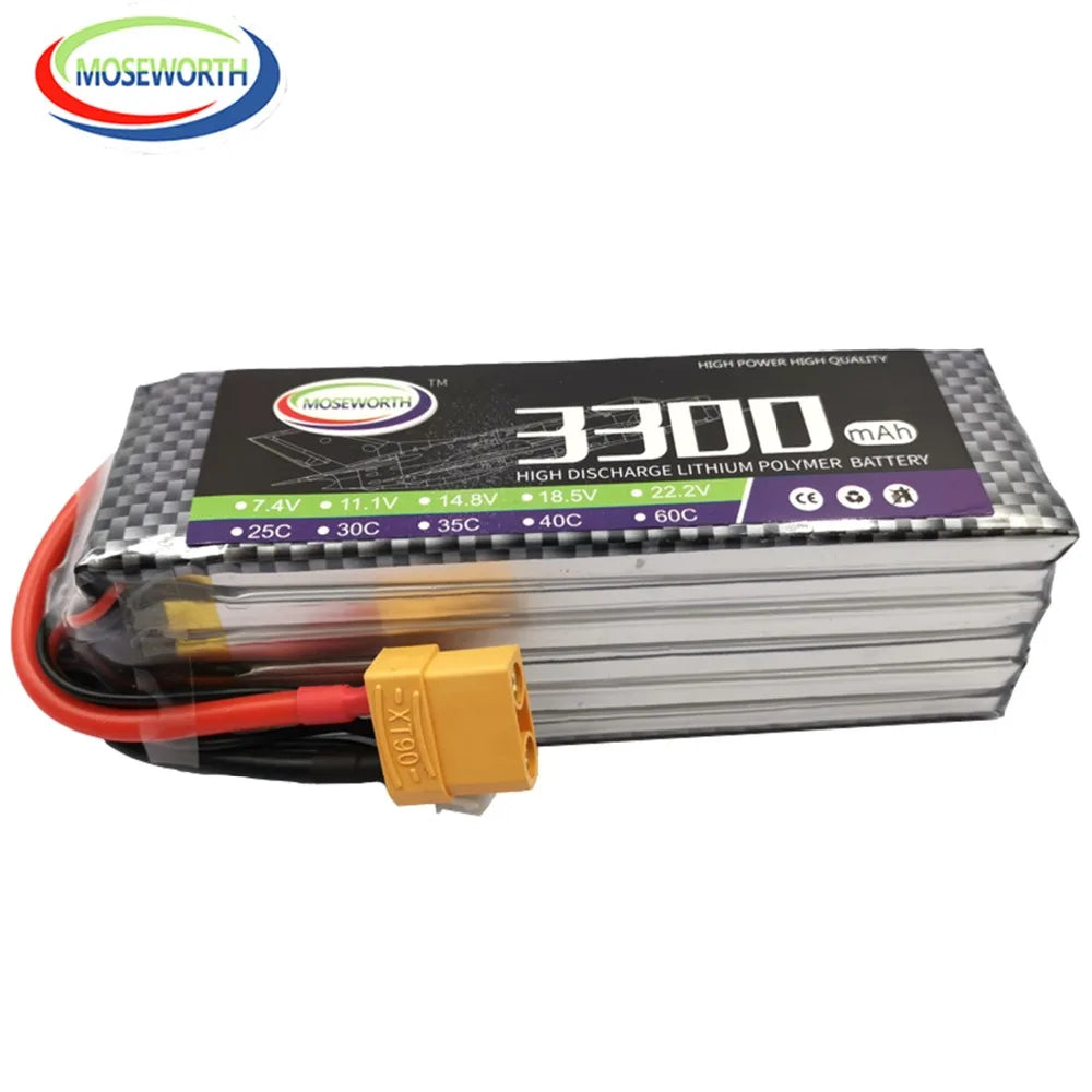 6S 22.2V 1800 2200 3500 4200 5200 6000 10000 12000mAh 30C 40C 60C RC LiPo Battery For RC Drone Helicopter Quadcopter Airplane