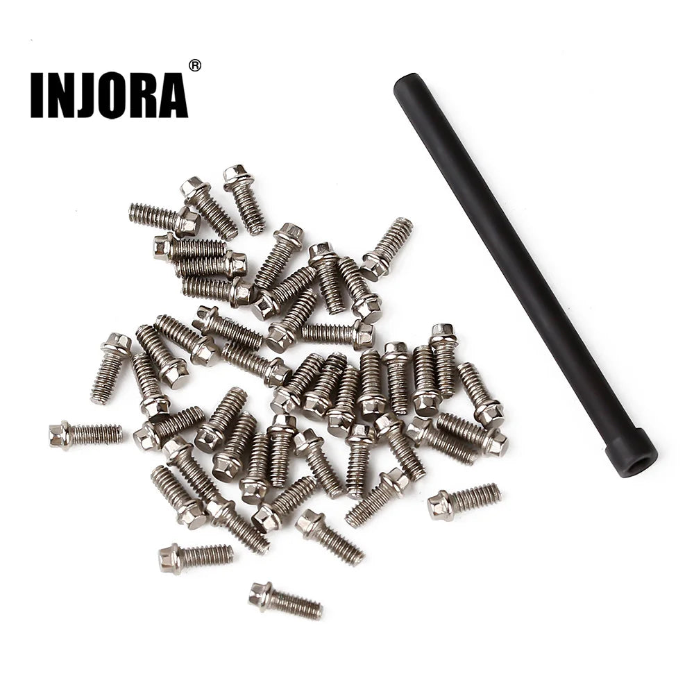 INJORA M2 M2.5 M3 Steel Scale Beadlock Ring Screws 1.9 2.2 Wheel Rims for 1/10 RC Crawler Car TRX4 Axial SCX10 AXI03007 VS4-10