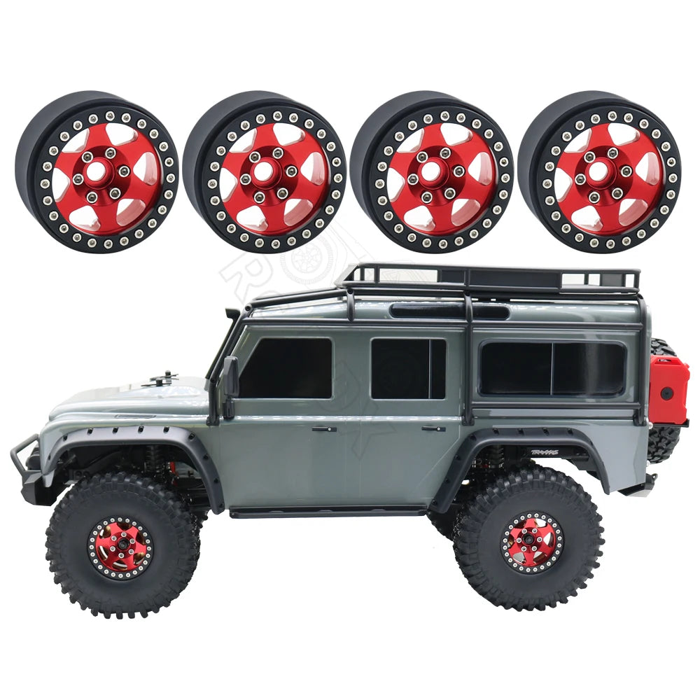 Metal 6 Spokes 1.9 Inch Beadlock Wheel Hub Rim for 1/10 RC Crawler Axial RBX10 SCX10 90046 Capra 1.9 UTB TRX4 RedCat D90