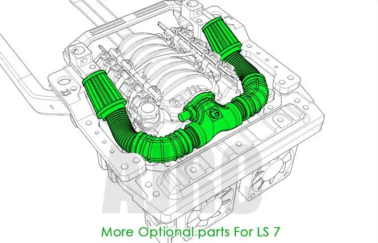 Rc Car Ls7 V8 Simulate Engine Motor Cooling Fans Radiator Kit For 1/10 Rc Crawler Trax Trx4 Trx6 Axial Scx10 90046 Vs4