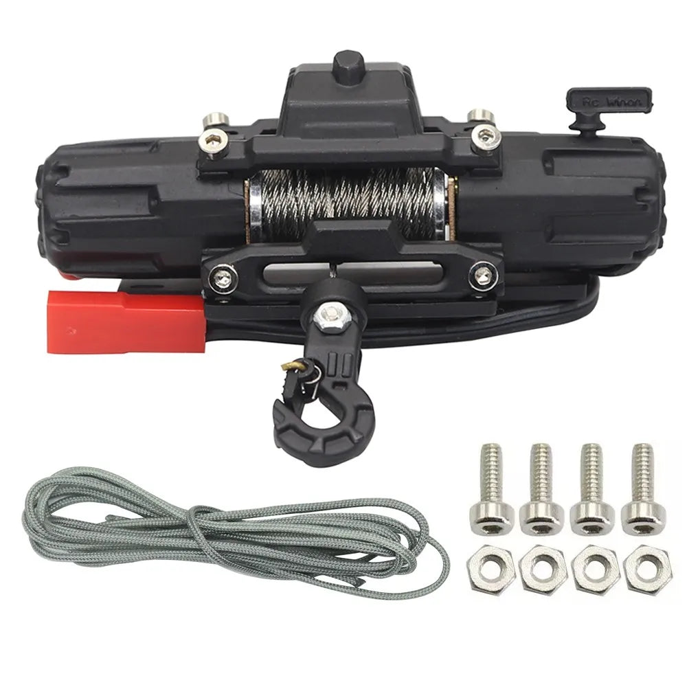 Remote control automatic simulation winch suitable for 1:10 RC covered car TRX-4 scx10 90046 D90 modification accessories