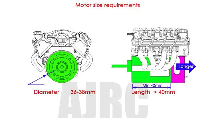 Rc Car Ls7 V8 Simulate Engine Motor Cooling Fans Radiator Kit For 1/10 Rc Crawler Trax Trx4 Trx6 Axial Scx10 90046 Vs4