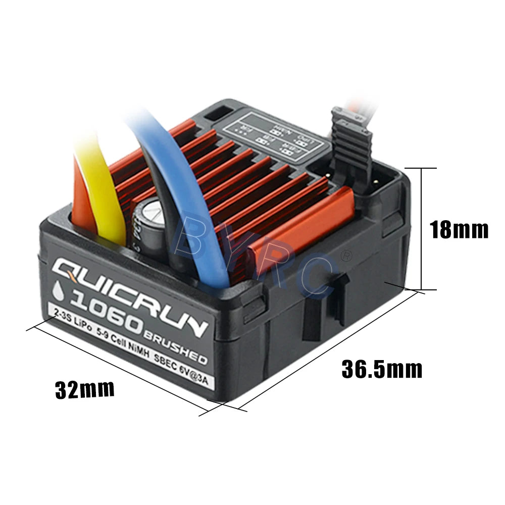 1pcs Original HobbyWing QuicRun 1060 60A Brushed Electronic Speed Controller ESC For 1:10 RC Car Waterproof