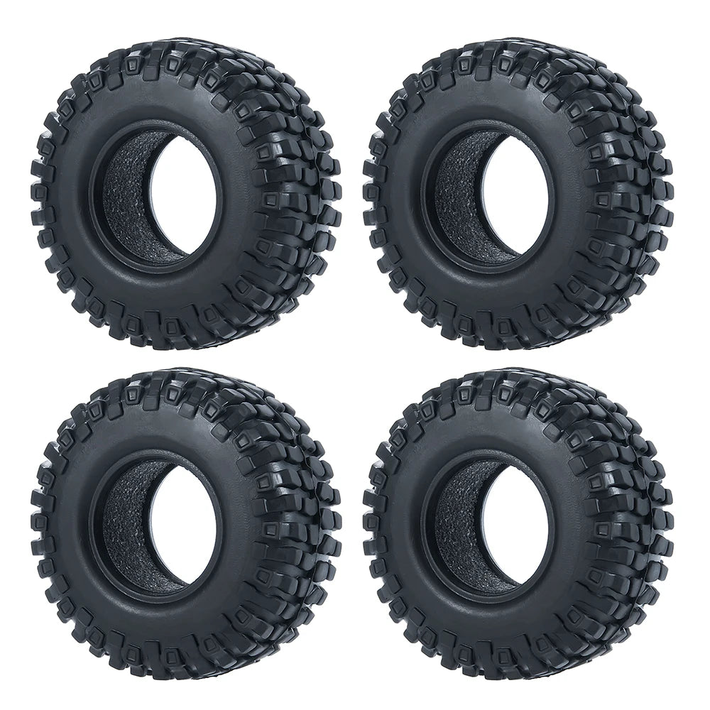 YEAHRUN 4Pcs 1.0inch Soft Rubber Wheel Tires 50/54/58/62/64/65mm for TRX-4M 1/18 Axial SCX24 1/24 RC Crawler Car Upgrade Parts