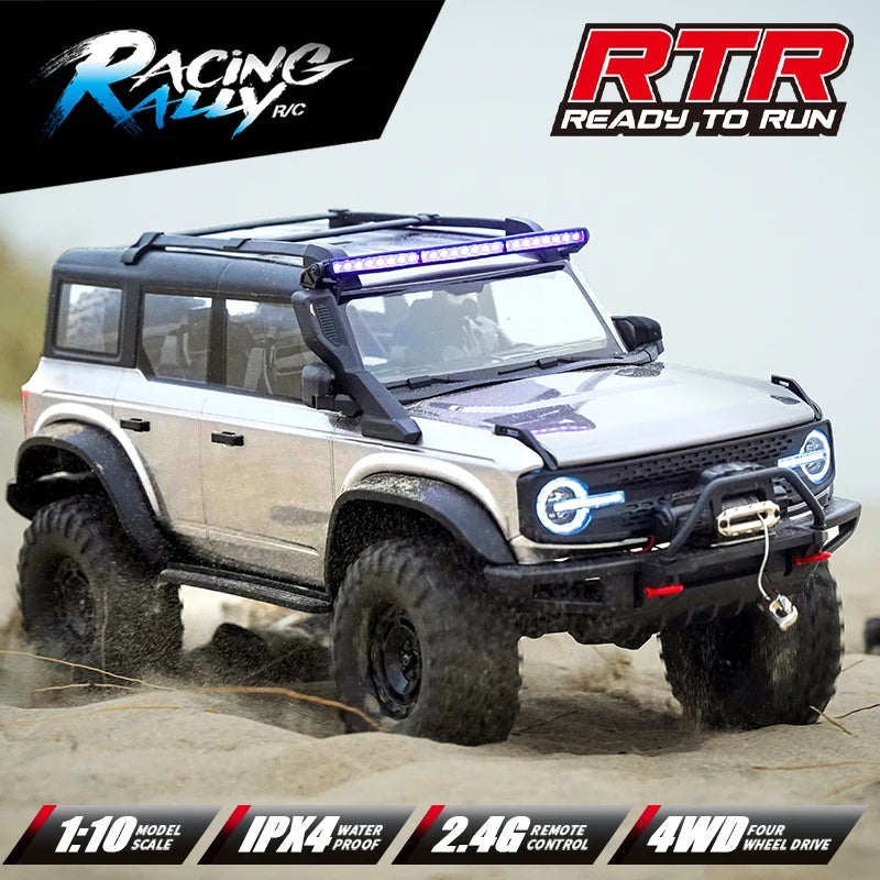 HB 1/10 RC Crawler R1001 4WD RTR Off-road Car with LED 2.4G Electric Remote Control Climbing Rock Buggy Vehicle for Adults