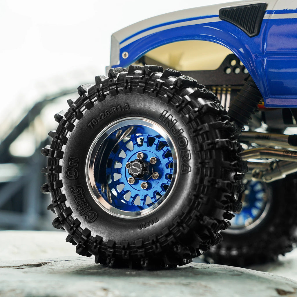 INJORA ModuWheel 1.3" Brass & Aluminum Beadlock Wheels, Negative Offset, for 1/18 1/24 RC Crawlers