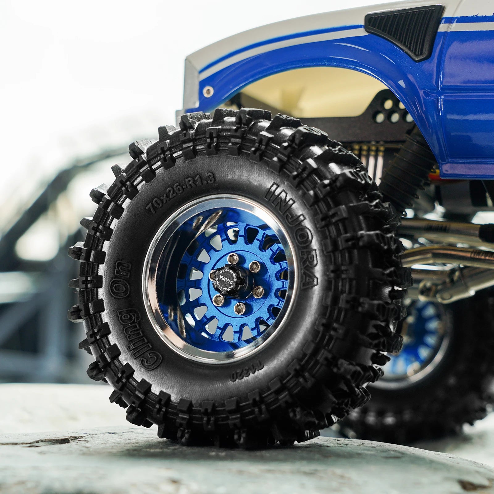 INJORA ModuWheel 1.3" Brass & Aluminum Beadlock Wheels, Negative Offset, for 1/18 1/24 RC Crawlers