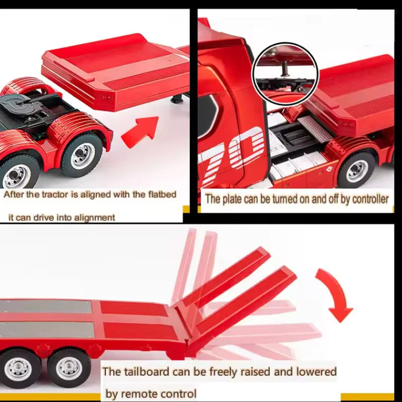 Huina 2025 new model 1501+1502 Scania 770s RC heavy-duty truck trailer model tractor high-end toy children's adult gift