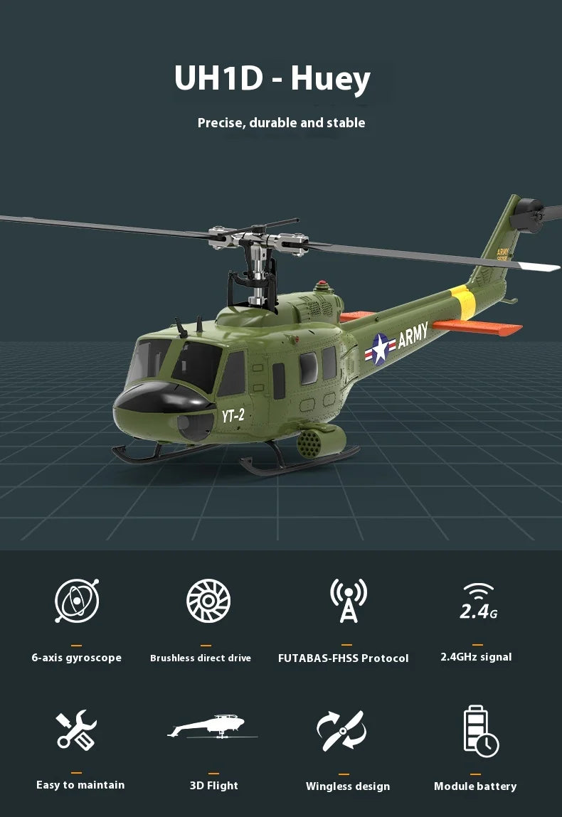 Yuxiang F07 intelligent version/F07V manual version UH1 Huey remote-controlled helicopter 3D stunt helicopter