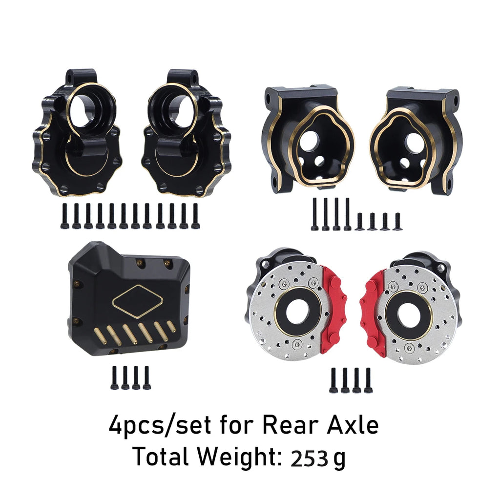 Brass Black Counterweight Portal Axle C-Hub For 1/10  TRX4 TRX6 RC Crawler Car Upgrade Parts