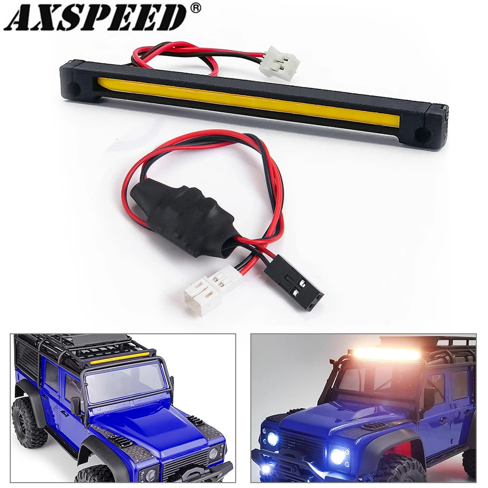 AXSPEED COB Roof Light Headlights Taillights LED Lights Group for TRX4M Defender 1/18 RC Crawler Car Model Parts