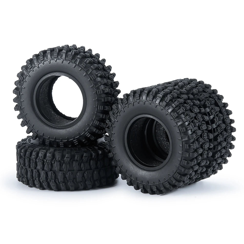 YEAHRUN 4Pcs 1.0inch Soft Rubber Wheel Tires 50/54/58/62/64/65mm for TRX-4M 1/18 Axial SCX24 1/24 RC Crawler Car Upgrade Parts